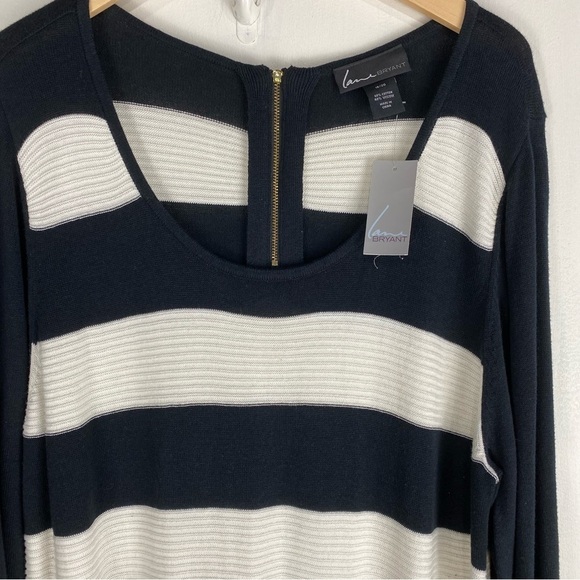 Lane Bryant Striped Ribbed Flowy Fit & Flare Mini Sweater Dress Size 18/20 (NWT) - Picture 3 of 7
